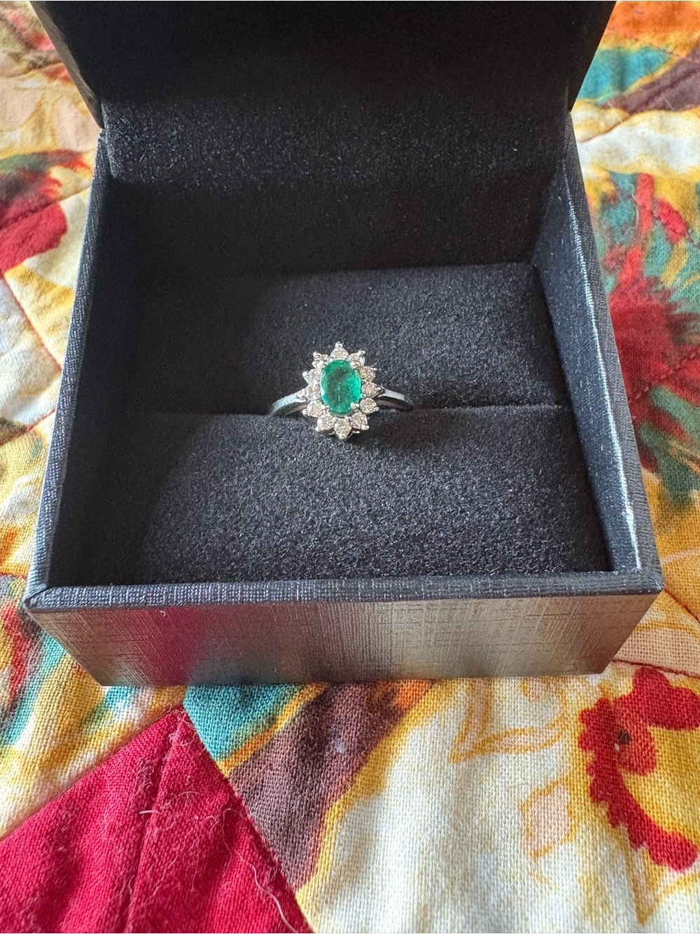 Antique emerald cluster ring